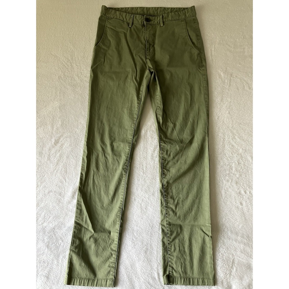 Peter England Super Slim Chino Pants Men's Size 32 In Olive Green